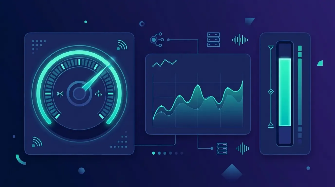 Speech-to-text API SLA dashboard with uptime and latency metrics
