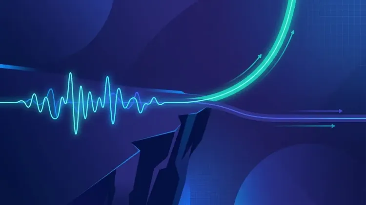 Abstract illustration of voice waveform splitting into two paths at a cliff edge, symbolizing unbundling STT from Deepgram Voice Agent before September 2026 pricing cliff