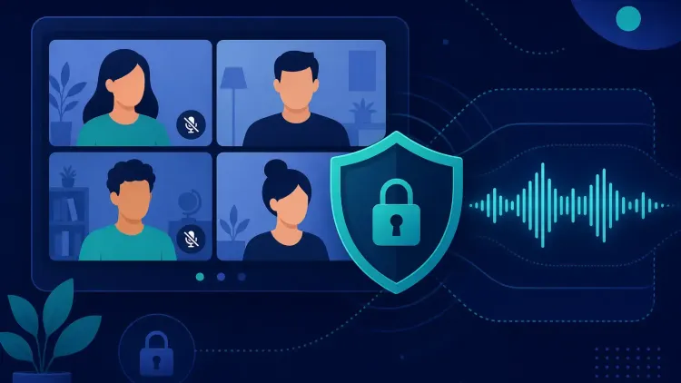 Private meeting transcription with secure speech-to-text API protecting video conference audio