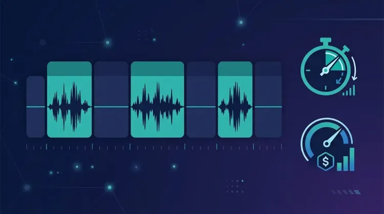Voice activity detection waveform before transcription for lower cost and latency