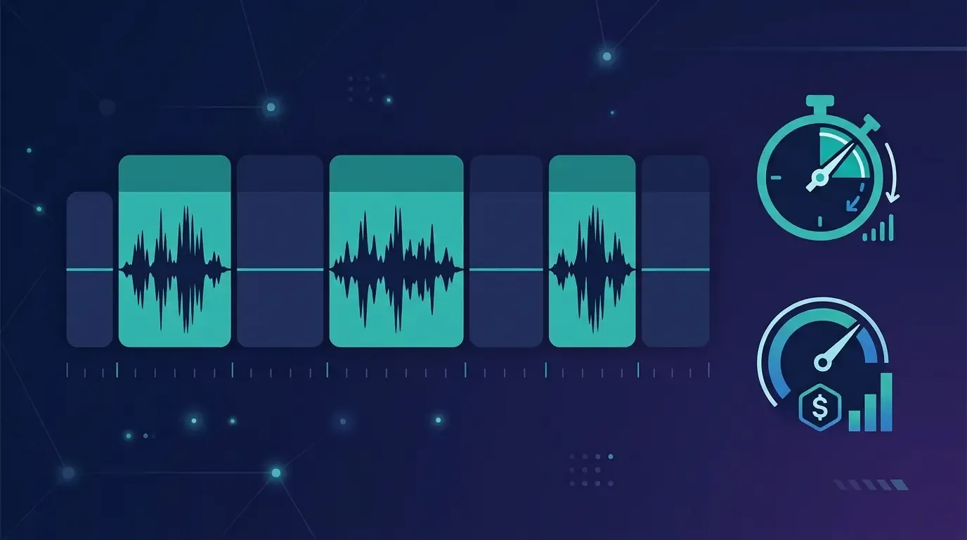 Voice activity detection waveform before transcription for lower cost and latency